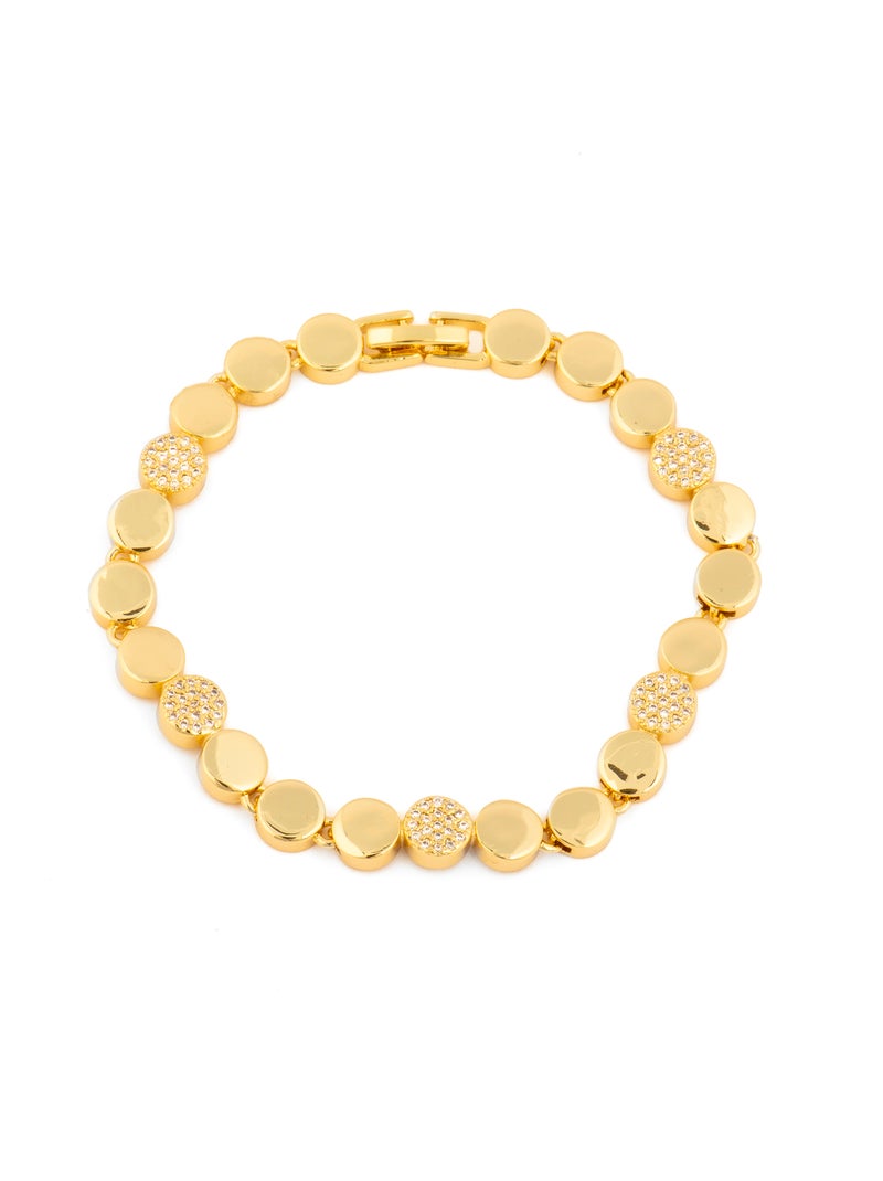 Bracelet Luxenter avec zircone brillante, finition or jaune 18k - Sywi Argent - Kiabi