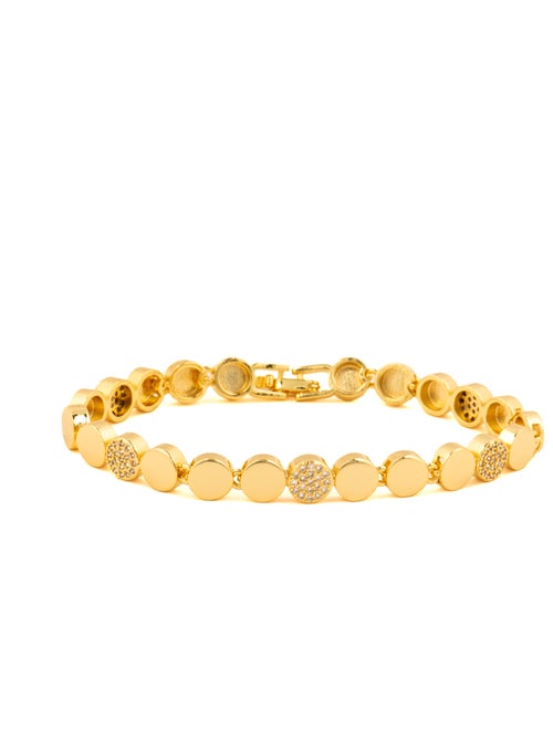 Bracelet Luxenter avec zircone brillante, finition or jaune 18k - Sywi - Kiabi