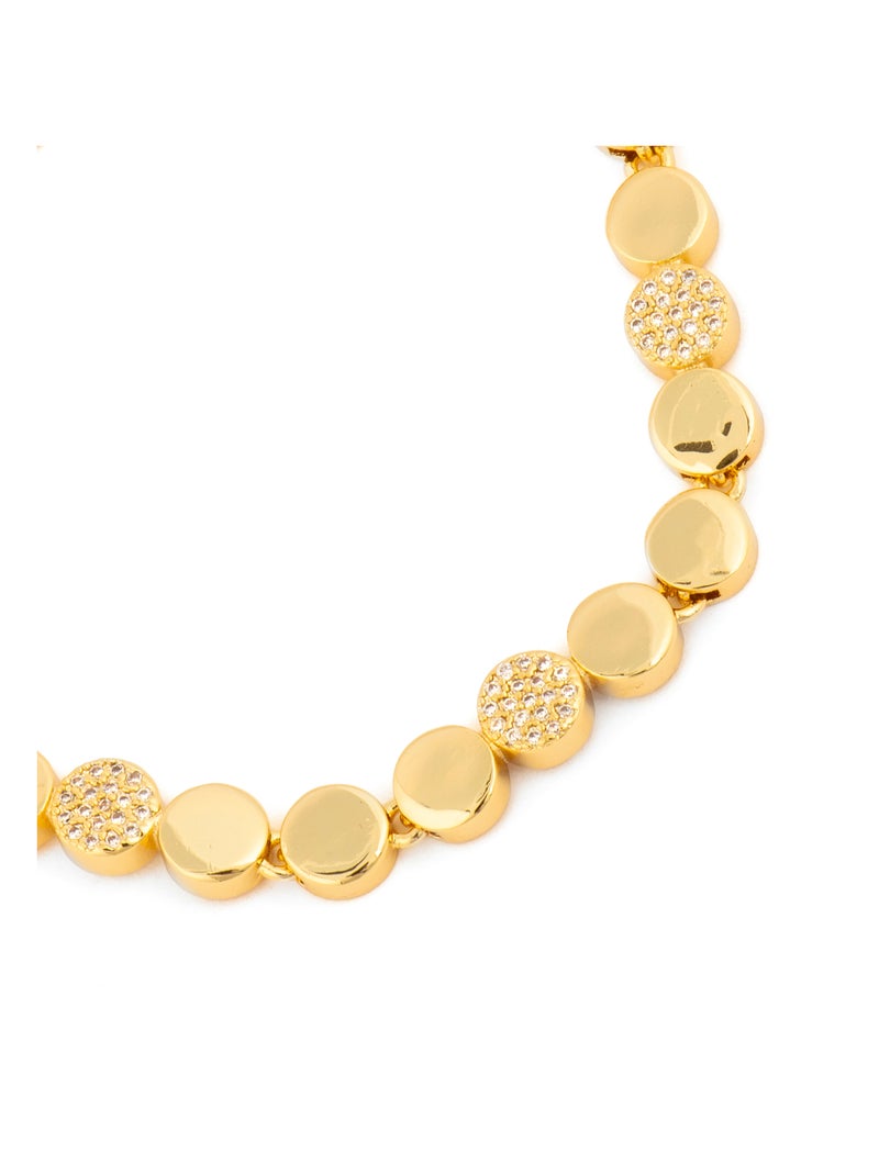Bracelet Luxenter avec zircone brillante, finition or jaune 18k - Sywi Blanc - Kiabi
