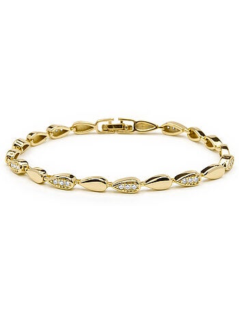 Bracelet Luxenter avec zircone brillante, finition or jaune 18k - Tanal