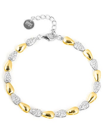Bracelet Luxenter avec zircone brillante, finition or jaune 18k - Tanal