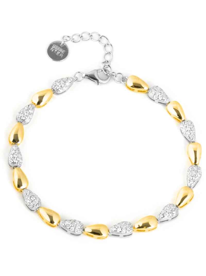 Bracelet Luxenter avec zircone brillante, finition or jaune 18k - Tanal Argent - Kiabi