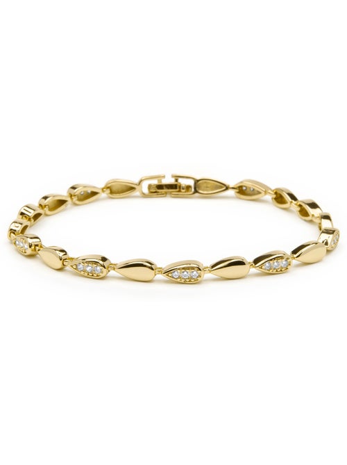 Bracelet Luxenter avec zircone brillante, finition or jaune 18k - Tanal - Kiabi