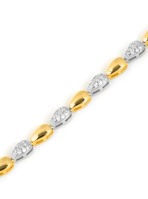 Bracelet Luxenter avec zircone brillante, finition or jaune 18k - Tanal - Kiabi