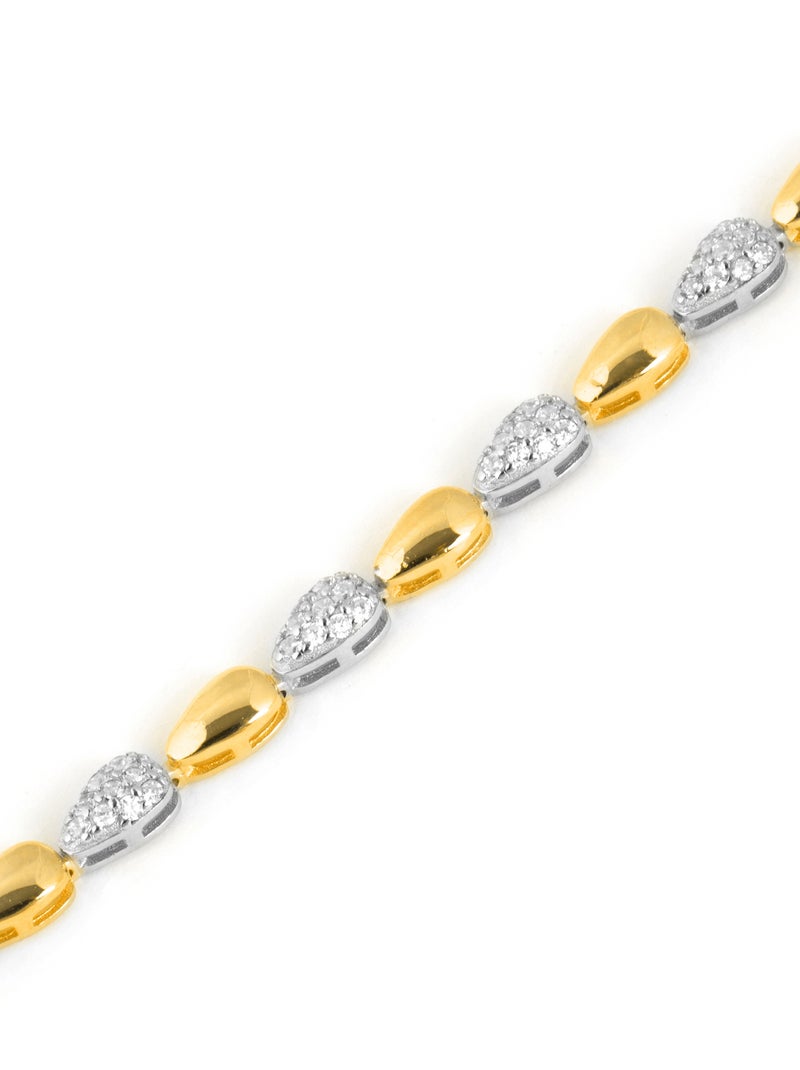 Bracelet Luxenter avec zircone brillante, finition or jaune 18k - Tanal Blanc - Kiabi