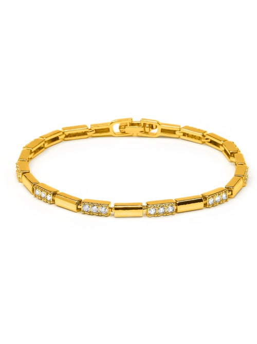 Bracelet Luxenter avec zircone brillante, finition or jaune 18k - Tavli - Kiabi
