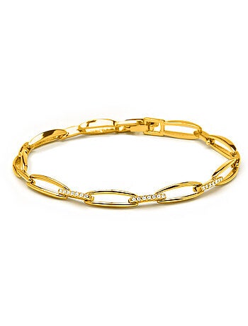 Bracelet Luxenter avec zircone brillante, finition or jaune 18k - Thylo