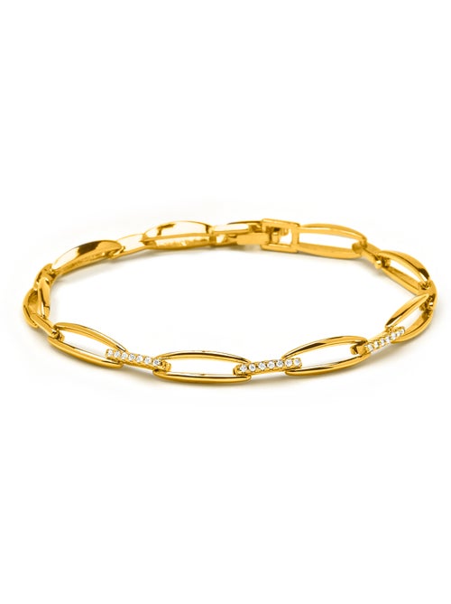 Bracelet Luxenter avec zircone brillante, finition or jaune 18k - Thylo - Kiabi