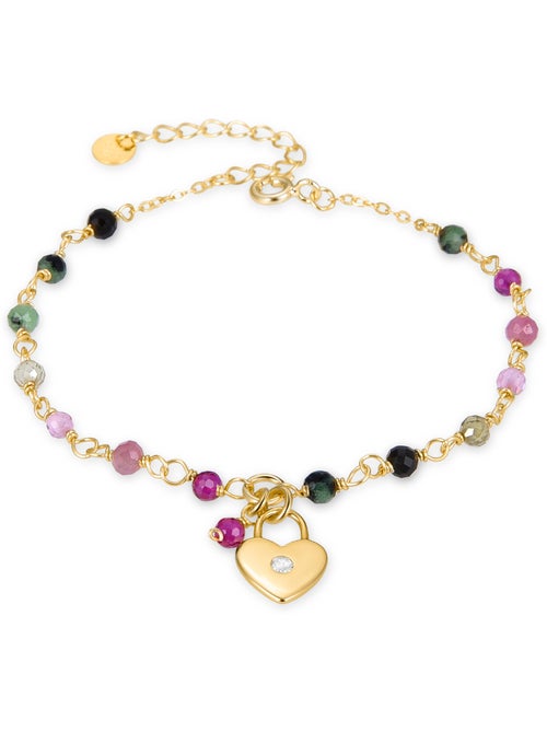 Bracelet Luxenter en argent 925 avec cristal multicolore et finition et plaqué or 18k - Dagni - Kiabi