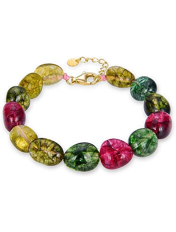 Bracelet Luxenter en argent 925 avec cristal multicolore et finition et plaqué or 18k - Karse