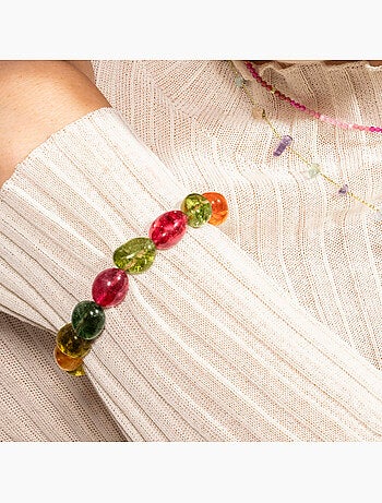 Bracelet Luxenter en argent 925 avec cristal multicolore et finition et plaqué or 18k - Karse