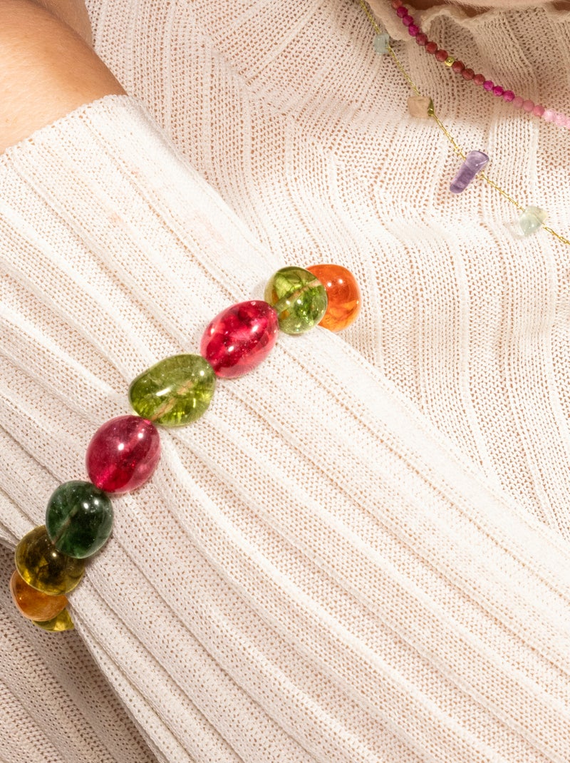 Bracelet Luxenter en argent 925 avec cristal multicolore et finition et plaqué or 18k - Karse Multicolore - Kiabi