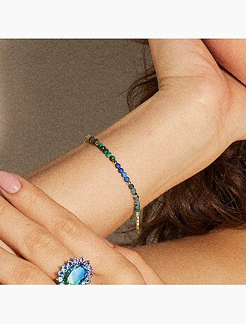 Bracelet Luxenter en argent 925 avec cristal multicolore et finition et plaqué or 18k - Neomu