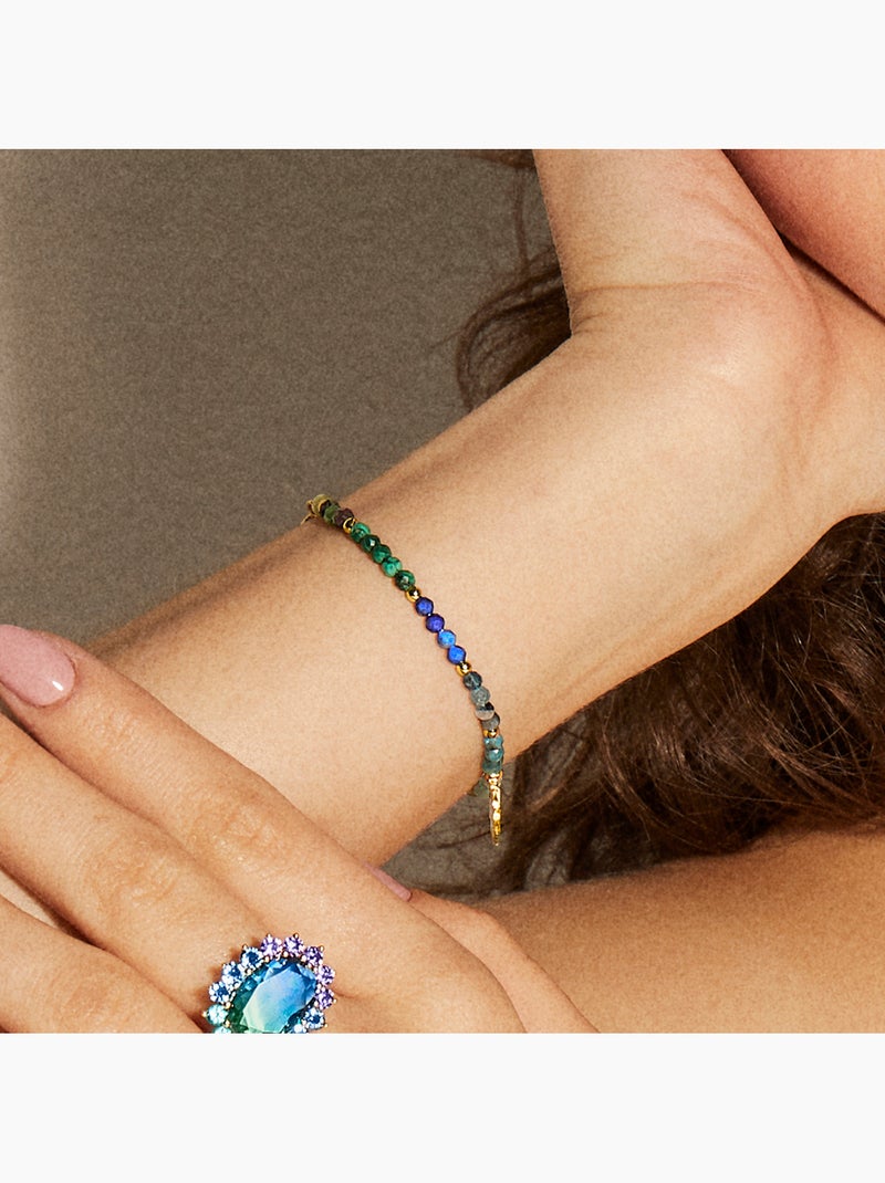 Bracelet Luxenter en argent 925 avec cristal multicolore et finition et plaqué or 18k - Neomu Multicolore - Kiabi