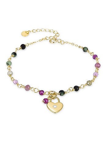 Bracelet Luxenter en argent 925 avec cristal multicolore et finition plaqué or jaune 18K - Dagni
