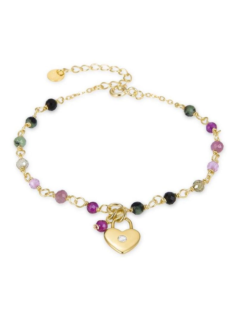 Bracelet Luxenter en argent 925 avec cristal multicolore et finition plaqué or jaune 18K - Dagni Multicolore - Kiabi