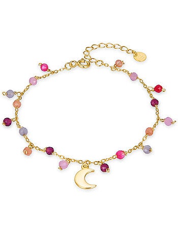Bracelet Luxenter en argent 925 avec cristal multicolore et finition plaqué or jaune 18K - Tryx