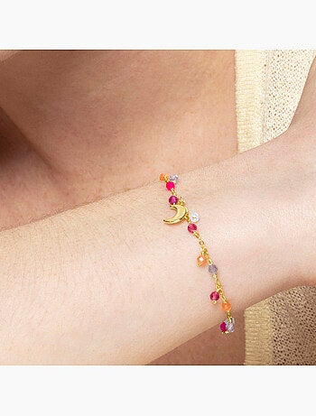 Bracelet Luxenter en argent 925 avec cristal multicolore et finition plaqué or jaune 18K - Tryx