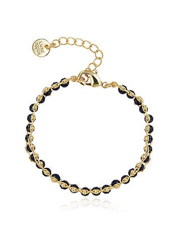 Bracelet Luxenter en argent 925 avec cristal noir et or jaune 18K - Lailai