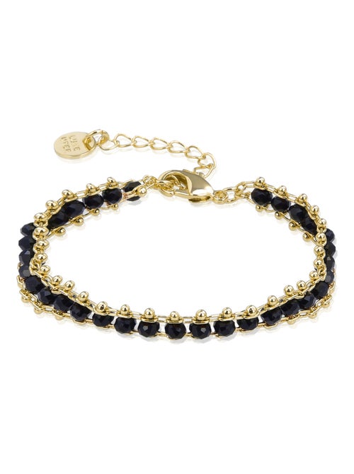Bracelet Luxenter en argent 925 avec cristal noir et or jaune 18K - Lailai - Kiabi