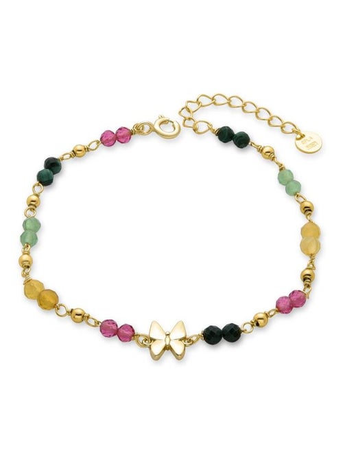 Bracelet Luxenter en argent 925 avec cristal vert et or jaune 18 carats - Papillon - Kiabi