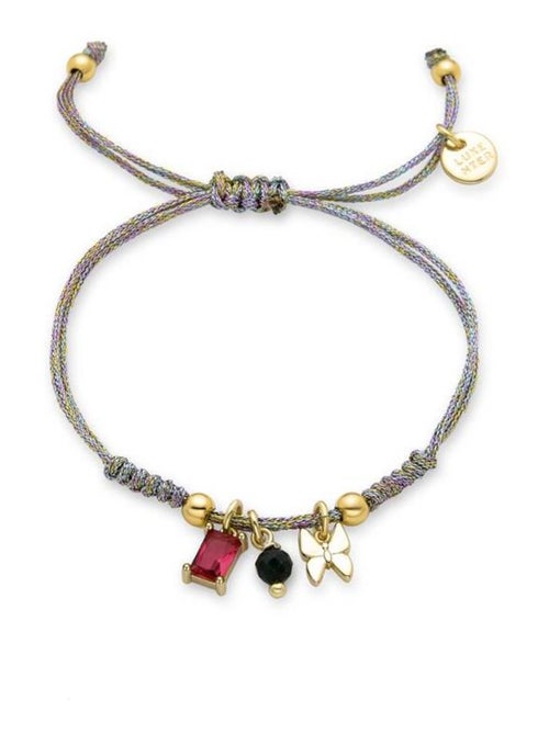 Bracelet Luxenter en argent 925 avec cristal vert et plaqué or 18k - Papillon - Kiabi