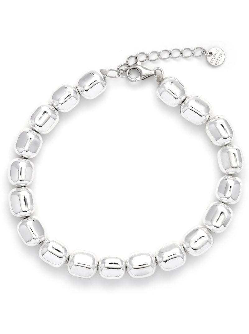 Bracelet Luxenter en argent 925 avec hématite rhodiée - Caspil Argent - Kiabi