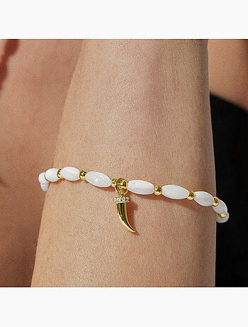 Bracelet Luxenter en argent 925 avec nacre blanche et plaqué or 18k - Syme