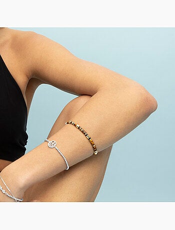 Bracelet Luxenter en Argent 925 avec Oeil de Tigre fini en or jaune 18K - Ihun