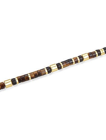 Bracelet Luxenter en Argent 925 avec Oeil de Tigre fini en or jaune 18K - Ihun