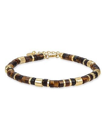 Bracelet Luxenter en Argent 925 avec Oeil de Tigre fini et plaqué or 18k - Ihun