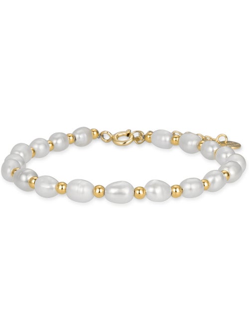 Bracelet Luxenter en argent 925 avec perle blanche et plaqué or 18k - Zul - Kiabi
