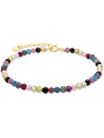 Bracelet Luxenter en argent 925 avec tourmaline multicolore et finition en or jaune 18 k - Salblai