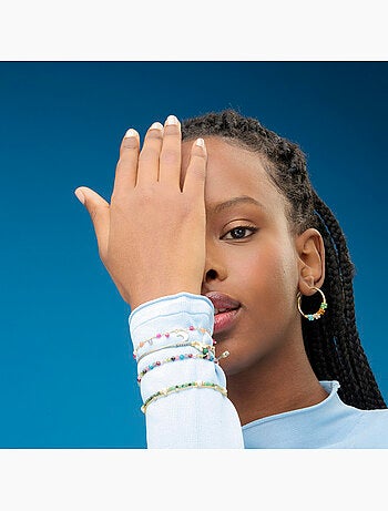 Bracelet Luxenter en argent 925 avec tourmaline multicolore et finition en or jaune 18 k - Salblai