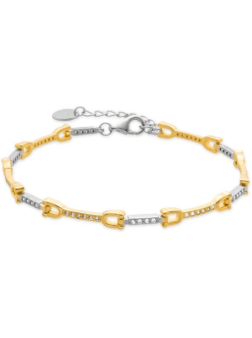 Bracelet Luxenter en argent 925 avec zircon brillant et finition et plaqué or 18k - Azhla - Kiabi Bracelet Luxenter en argent 925 avec zircon brillant et finition et plaqué or 18k - Azhla - Kiabi