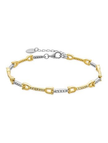 Bracelet Luxenter en argent 925 avec zircon brillant et finition plaqué or jaune 18k - Azhla