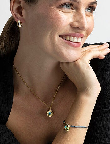 Bracelet Luxenter en argent 925 avec zircon émeraude et finition et plaqué or 18k - Zysuo