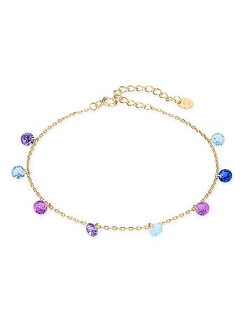 Bracelet Luxenter en argent 925 avec zircon multicolore et finition en or jaune 18K - Rolcon