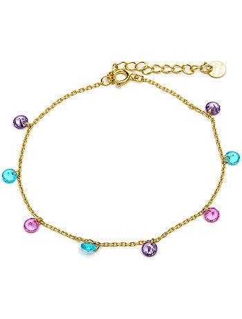 Bracelet Luxenter en argent 925 avec zircon multicolore et finition et plaqué or 18k - Rolcon