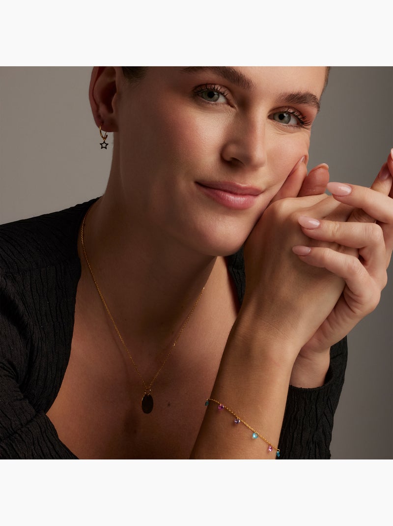 Bracelet Luxenter en argent 925 avec zircon multicolore et finition et plaqué or 18k - Rolcon Multicolore - Kiabi