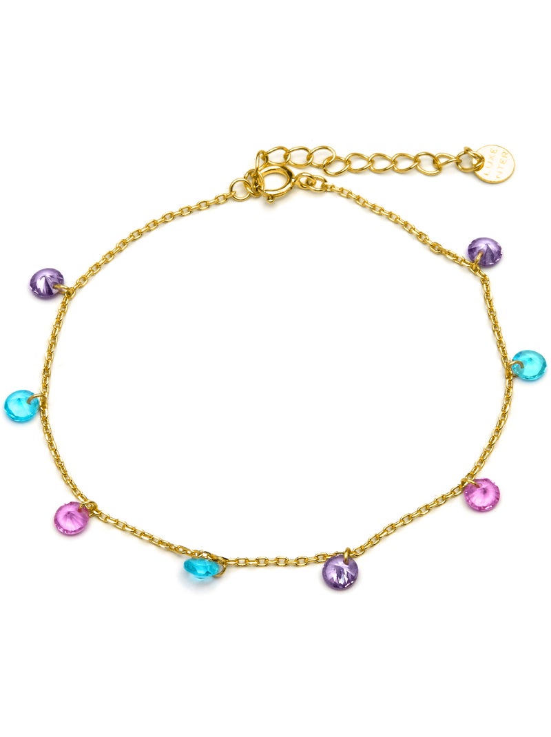 Bracelet Luxenter en argent 925 avec zircon multicolore et finition et plaqué or 18k - Rolcon Multicolore - Kiabi