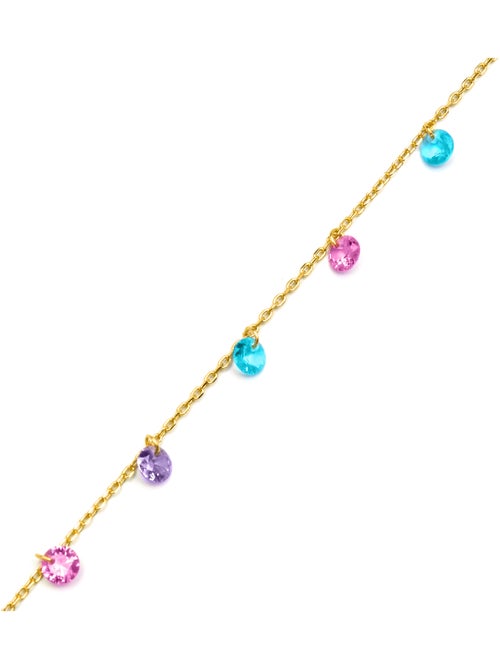 Bracelet Luxenter en argent 925 avec zircon multicolore et finition et plaqué or 18k - Rolcon - Kiabi