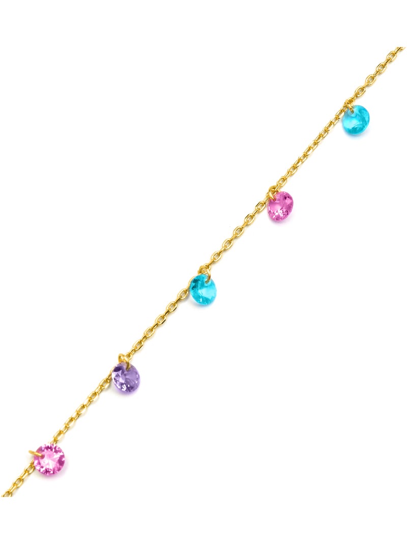 Bracelet Luxenter en argent 925 avec zircon multicolore et finition et plaqué or 18k - Rolcon Multicolore - Kiabi