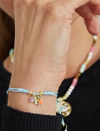 Bracelet Luxenter en argent 925 avec zircon rose et finition en or jaune 18K - Douala