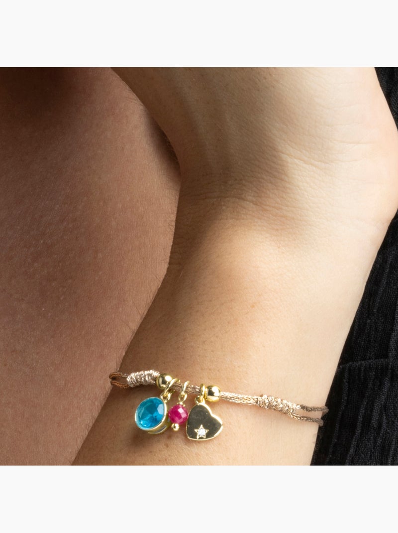 Bracelet Luxenter en argent 925 avec zircon saphir fini et plaqué or 18k - Erilah Bleu - Kiabi