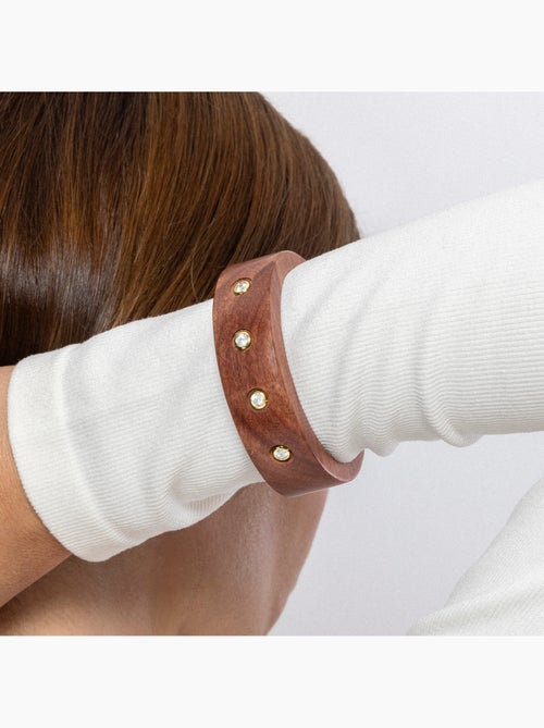 Bracelet Luxenter en argent 925 et bois brun fini et plaqué or 18k - Ehko - Kiabi Bracelet Luxenter en argent 925 et bois brun fini et plaqué or 18k - Ehko - Kiabi
