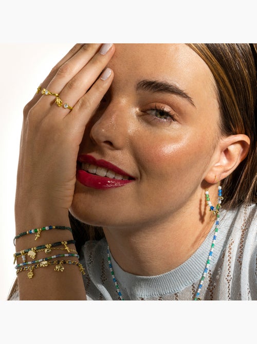 Bracelet Luxenter en argent 925 et cristal bleu foncé avec finition et plaqué or 18k - Kalau - Kiabi