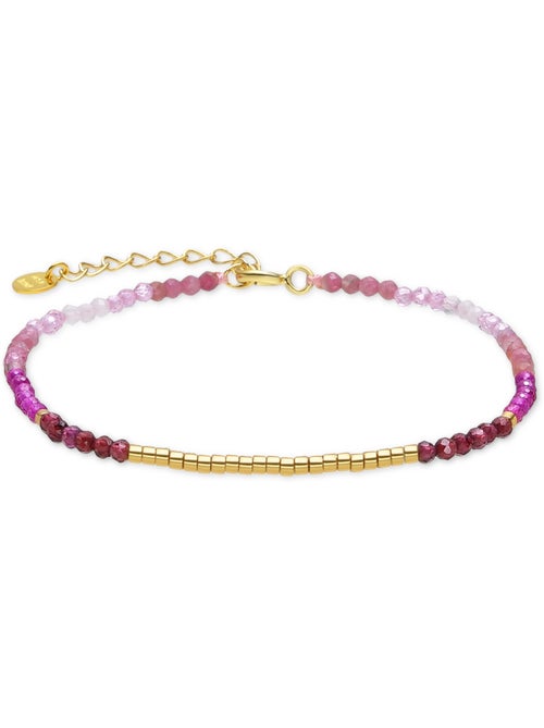 Bracelet Luxenter en argent 925 et cristal rose fini et plaqué or 18k - Vados - Kiabi
