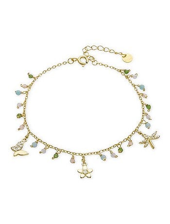Bracelet Luxenter en argent 925 et cristal vert avec finition plaqué or jaune 18k - Lok