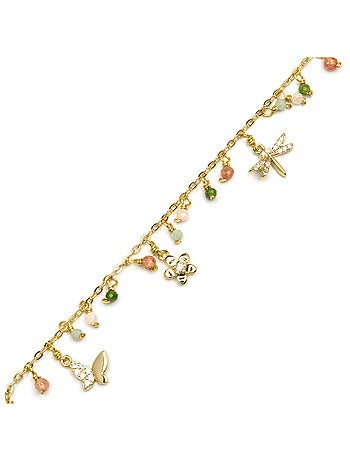 Bracelet Luxenter en argent 925 et cristal vert avec finition plaqué or jaune 18k - Lok